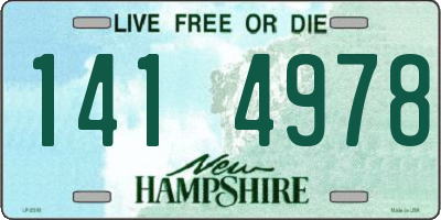 NH license plate 1414978