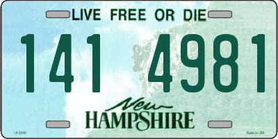 NH license plate 1414981