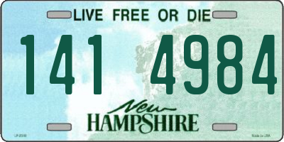 NH license plate 1414984