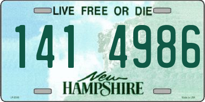 NH license plate 1414986