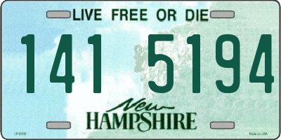 NH license plate 1415194