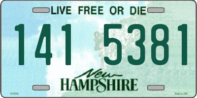 NH license plate 1415381