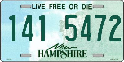 NH license plate 1415472