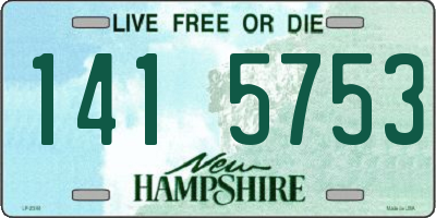 NH license plate 1415753
