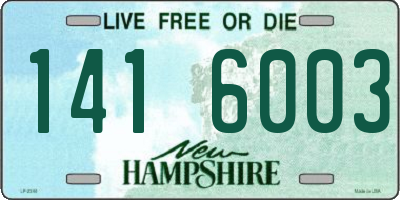 NH license plate 1416003