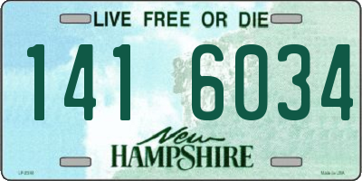 NH license plate 1416034
