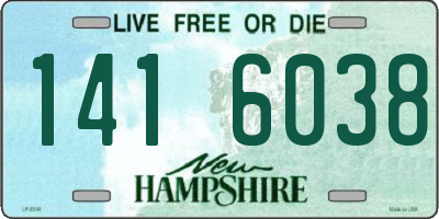 NH license plate 1416038