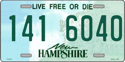 NH license plate 1416040