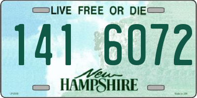 NH license plate 1416072