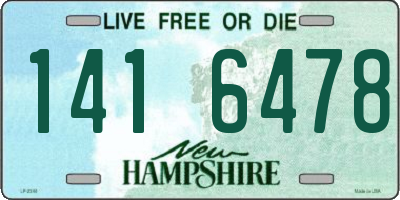 NH license plate 1416478