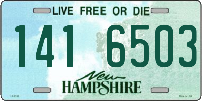 NH license plate 1416503