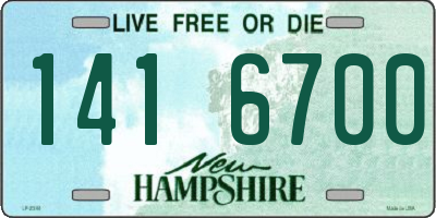 NH license plate 1416700