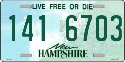 NH license plate 1416703