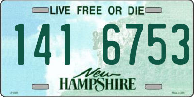 NH license plate 1416753
