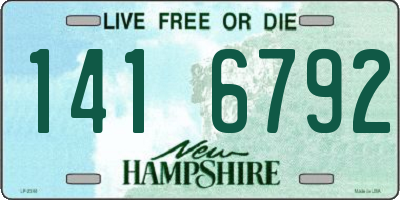 NH license plate 1416792
