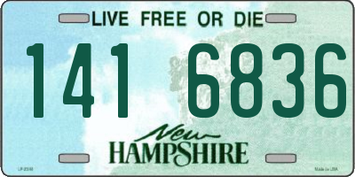 NH license plate 1416836