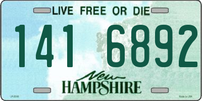 NH license plate 1416892