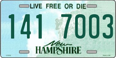 NH license plate 1417003