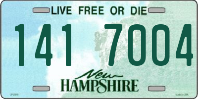 NH license plate 1417004