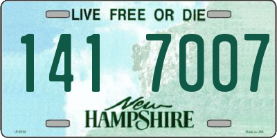 NH license plate 1417007