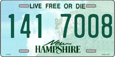 NH license plate 1417008
