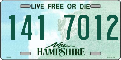 NH license plate 1417012