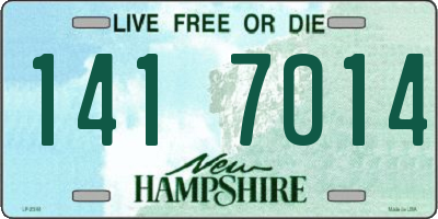 NH license plate 1417014