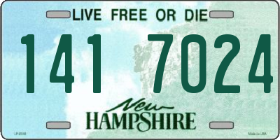 NH license plate 1417024