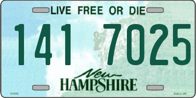 NH license plate 1417025