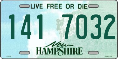 NH license plate 1417032