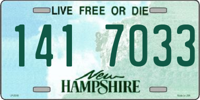 NH license plate 1417033