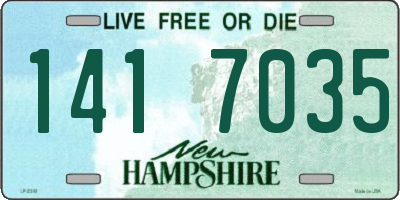 NH license plate 1417035
