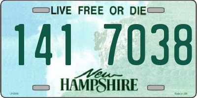 NH license plate 1417038