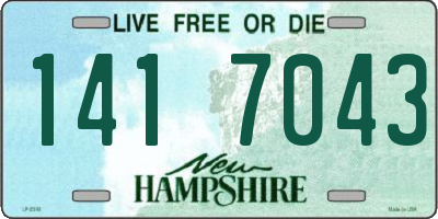 NH license plate 1417043