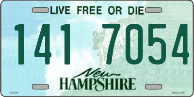 NH license plate 1417054