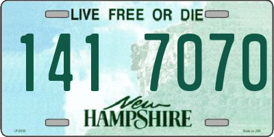 NH license plate 1417070