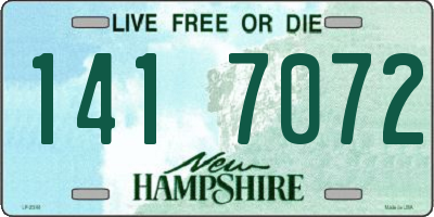 NH license plate 1417072
