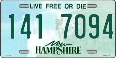 NH license plate 1417094