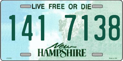 NH license plate 1417138