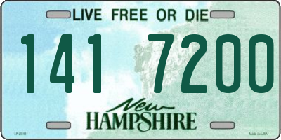 NH license plate 1417200