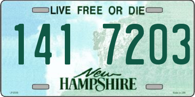 NH license plate 1417203