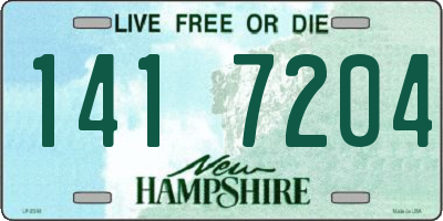 NH license plate 1417204