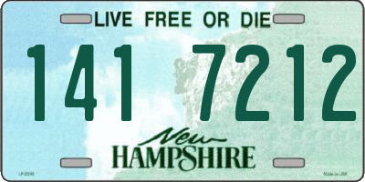 NH license plate 1417212