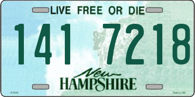 NH license plate 1417218