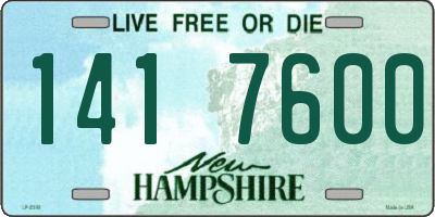NH license plate 1417600