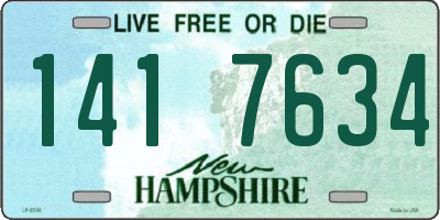 NH license plate 1417634