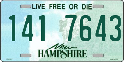 NH license plate 1417643