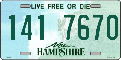 NH license plate 1417670