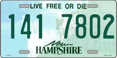 NH license plate 1417802