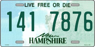 NH license plate 1417876